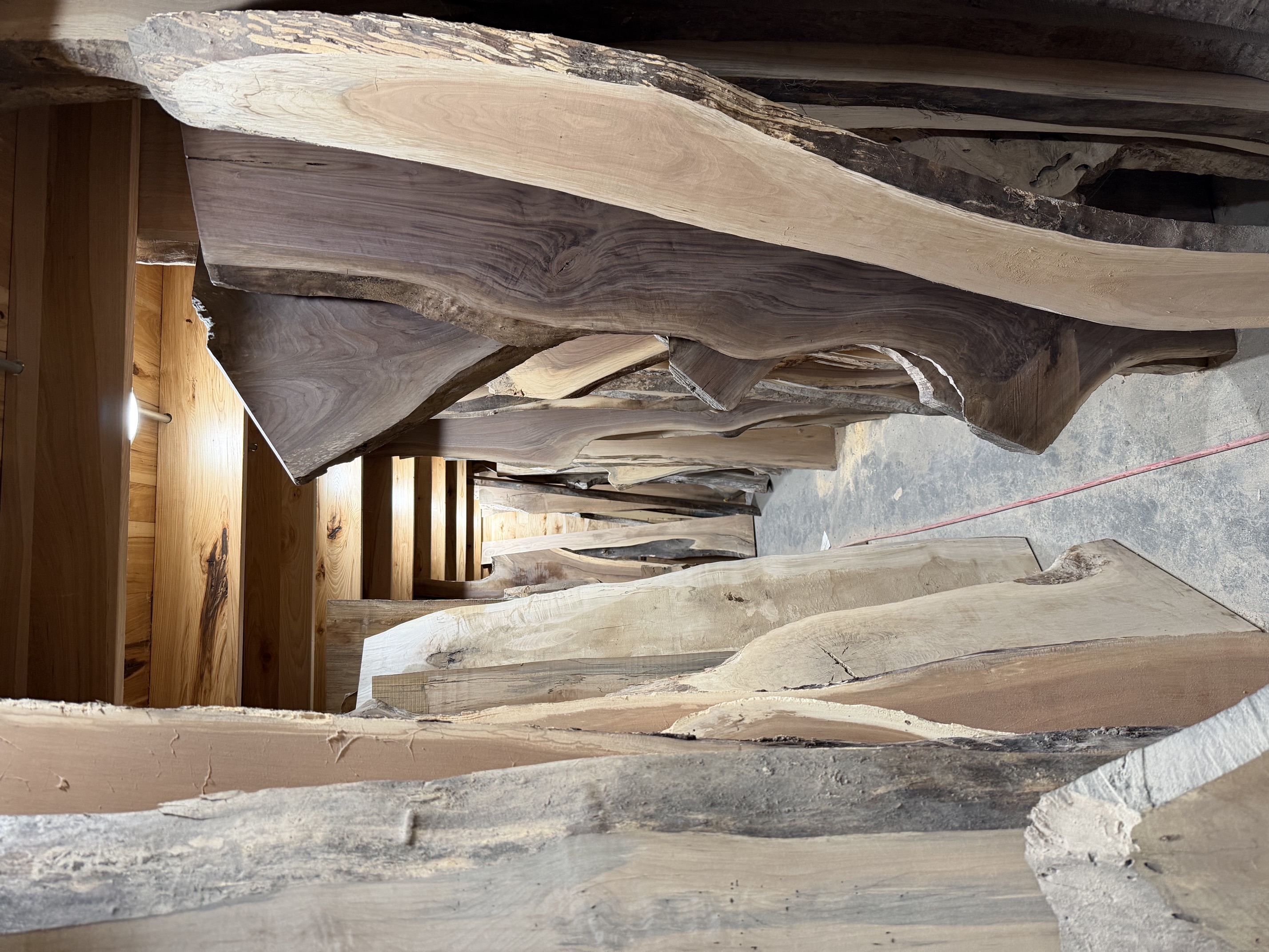 Live-edge lumber at Decker Woodworking