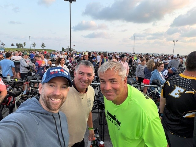 Greg, Jonathan, and Jim together before the Ironman 70.3 Ohio relay
